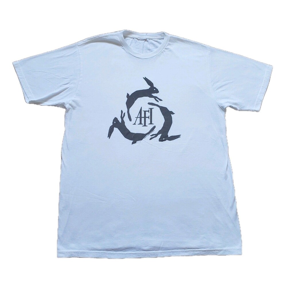 Vintage Y2K 2006 AFI Decemberunderground Rabbit Large Mens White Cinder Block